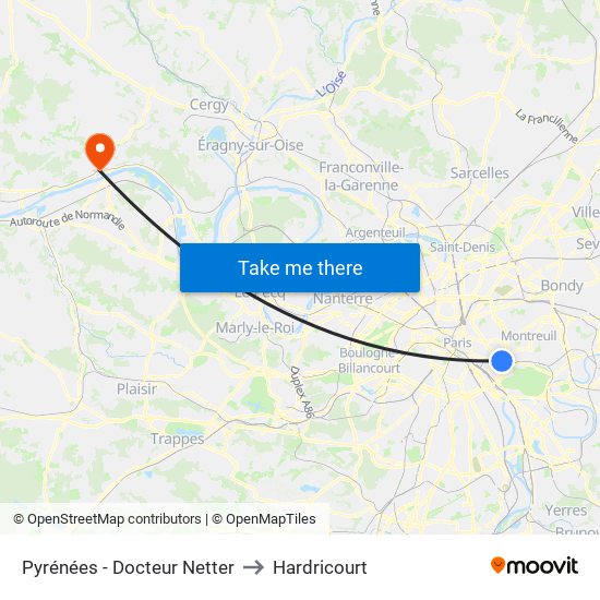 Pyrénées - Docteur Netter to Hardricourt map