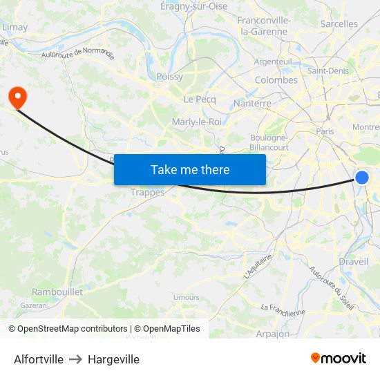 Alfortville to Hargeville map