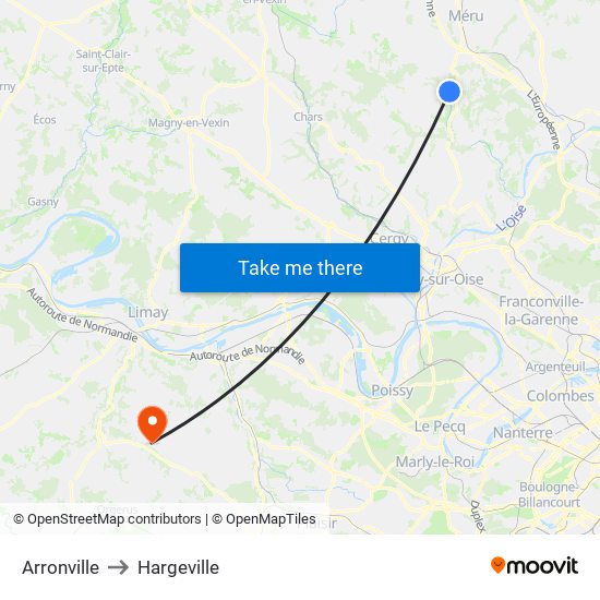 Arronville to Hargeville map