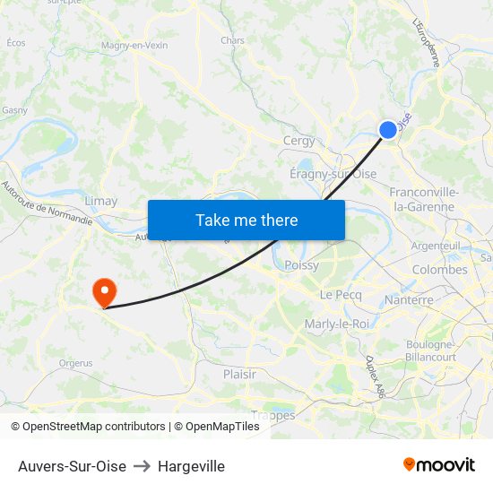 Auvers-Sur-Oise to Hargeville map