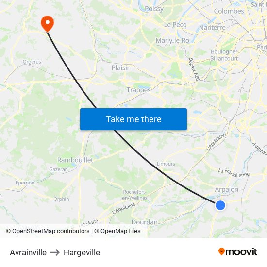 Avrainville to Hargeville map