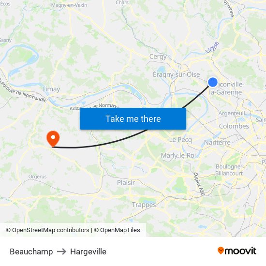 Beauchamp to Hargeville map