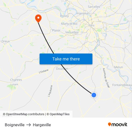 Boigneville to Hargeville map