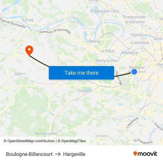 Boulogne-Billancourt to Hargeville map