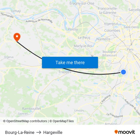 Bourg-La-Reine to Hargeville map