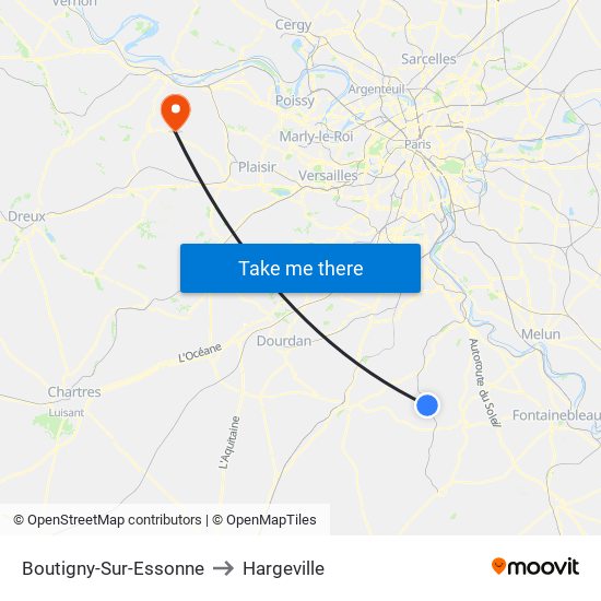 Boutigny-Sur-Essonne to Hargeville map