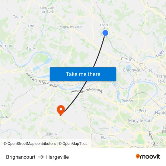 Brignancourt to Hargeville map