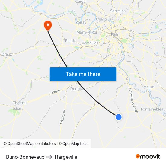 Buno-Bonnevaux to Hargeville map