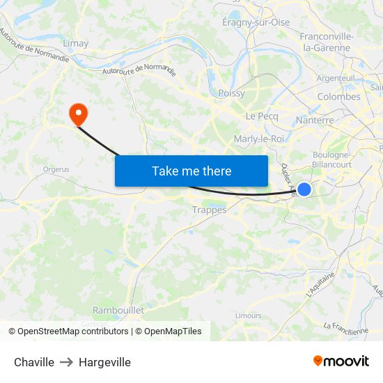 Chaville to Hargeville map