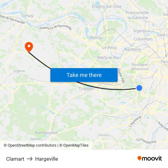 Clamart to Hargeville map