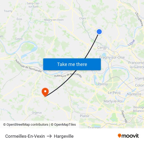 Cormeilles-En-Vexin to Hargeville map
