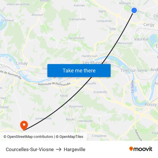 Courcelles-Sur-Viosne to Hargeville map