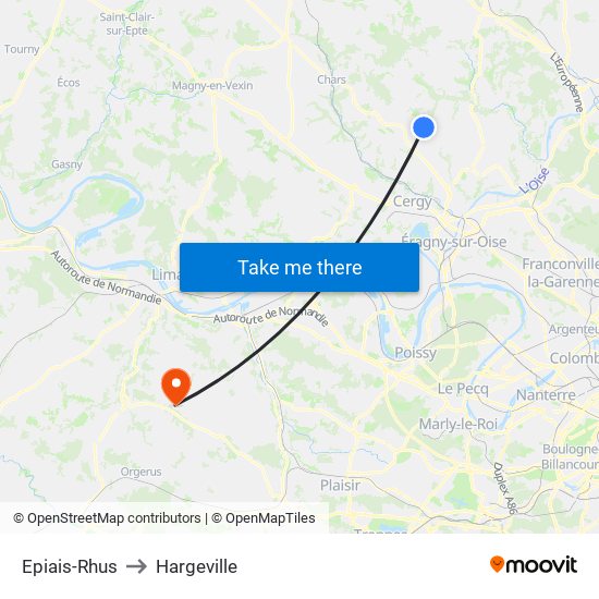 Epiais-Rhus to Hargeville map