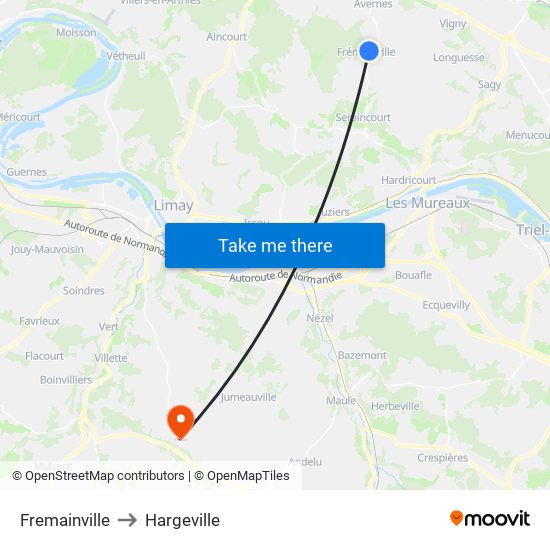 Fremainville to Hargeville map