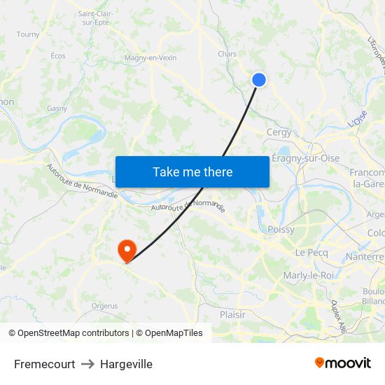 Fremecourt to Hargeville map