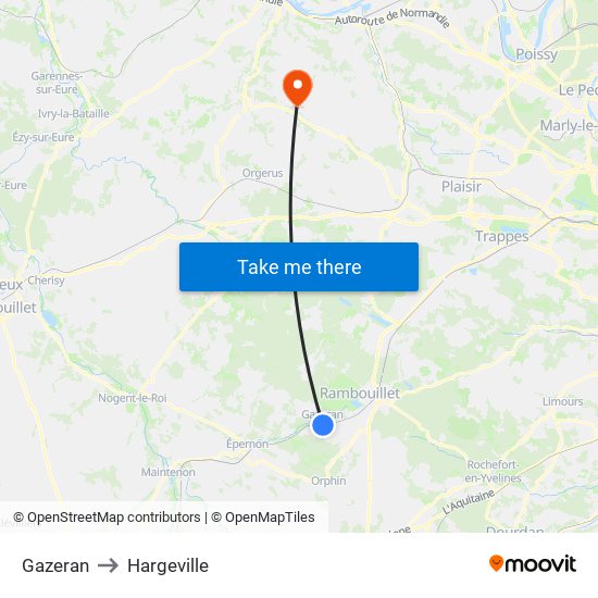 Gazeran to Hargeville map