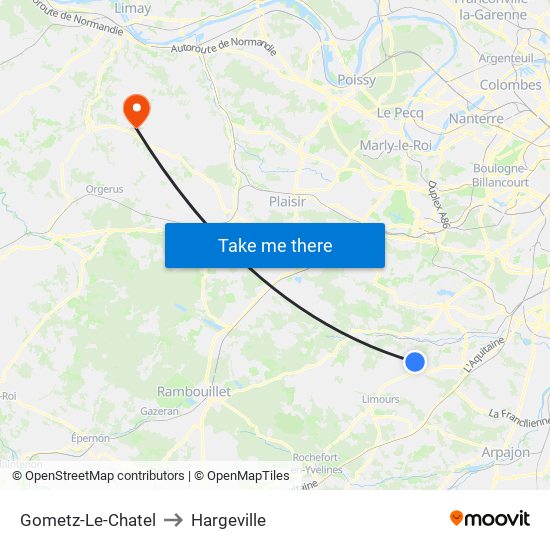 Gometz-Le-Chatel to Hargeville map