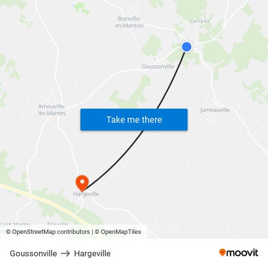 Goussonville to Hargeville map