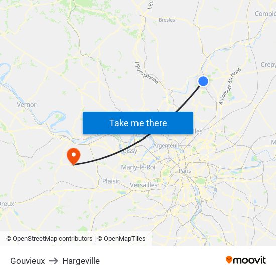 Gouvieux to Hargeville map