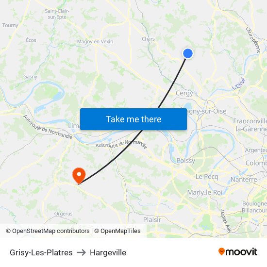 Grisy-Les-Platres to Hargeville map