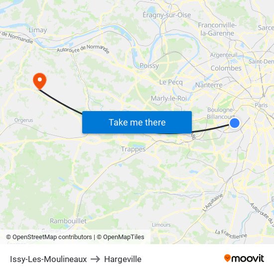 Issy-Les-Moulineaux to Hargeville map