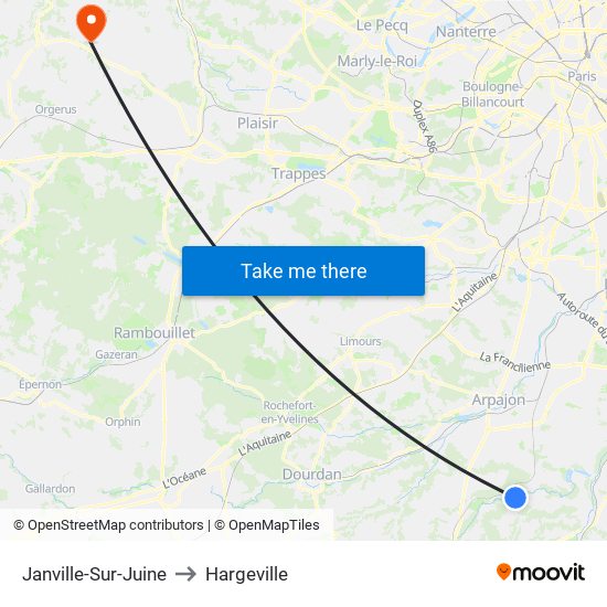 Janville-Sur-Juine to Hargeville map