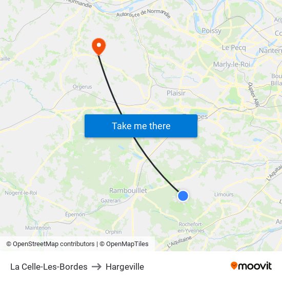 La Celle-Les-Bordes to Hargeville map