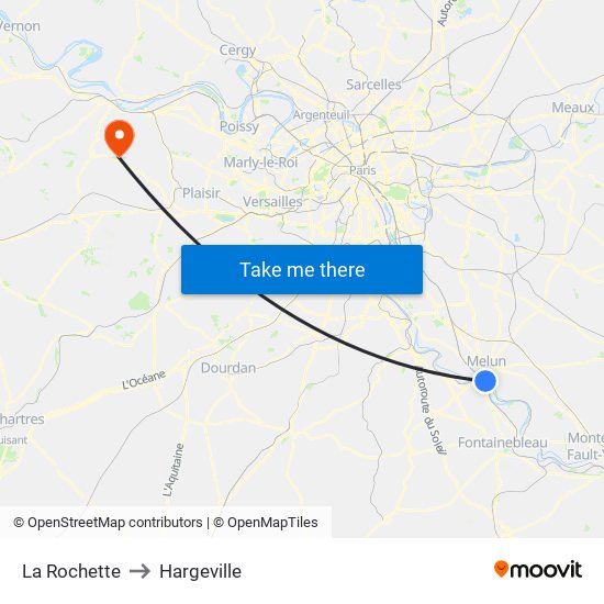 La Rochette to Hargeville map