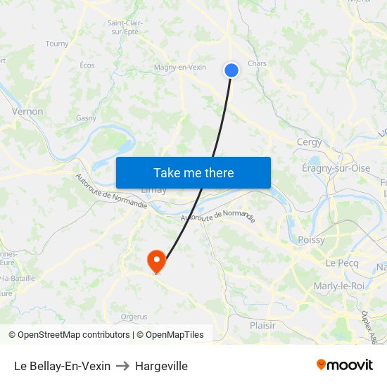 Le Bellay-En-Vexin to Hargeville map