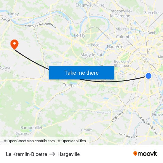 Le Kremlin-Bicetre to Hargeville map