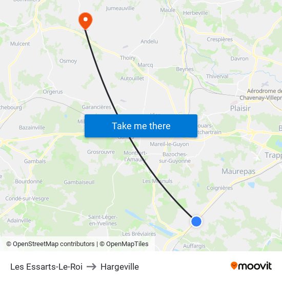 Les Essarts-Le-Roi to Hargeville map