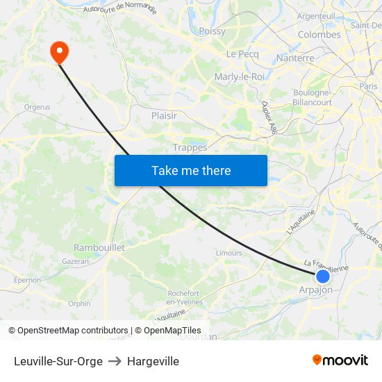 Leuville-Sur-Orge to Hargeville map