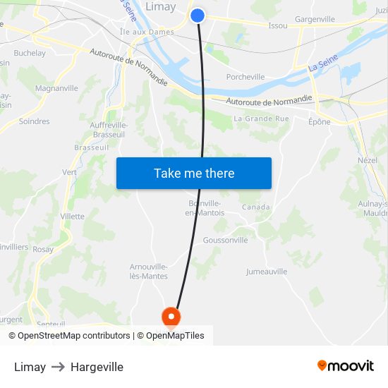 Limay to Hargeville map