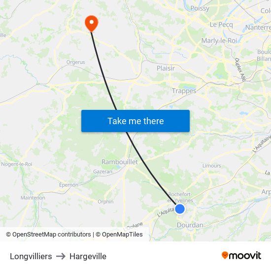 Longvilliers to Hargeville map