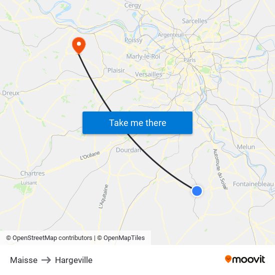 Maisse to Hargeville map