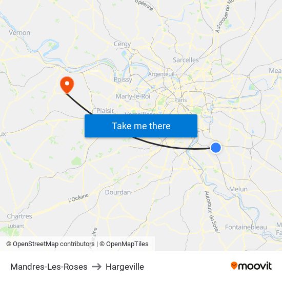 Mandres-Les-Roses to Hargeville map