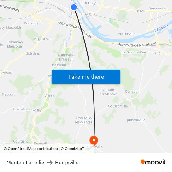 Mantes-La-Jolie to Hargeville map