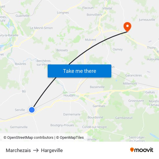 Marchezais to Hargeville map