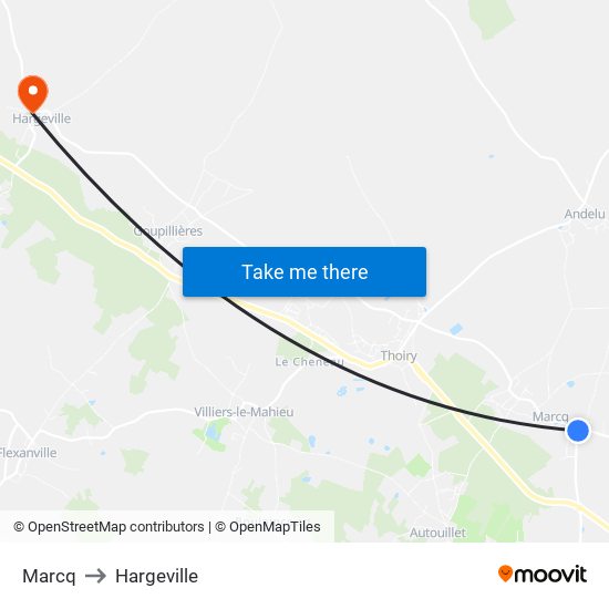 Marcq to Hargeville map