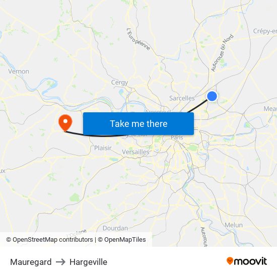 Mauregard to Hargeville map