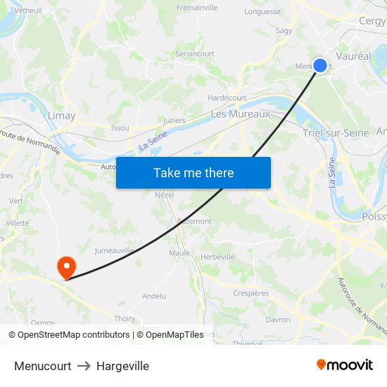 Menucourt to Hargeville map