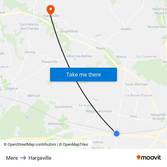 Mere to Hargeville map