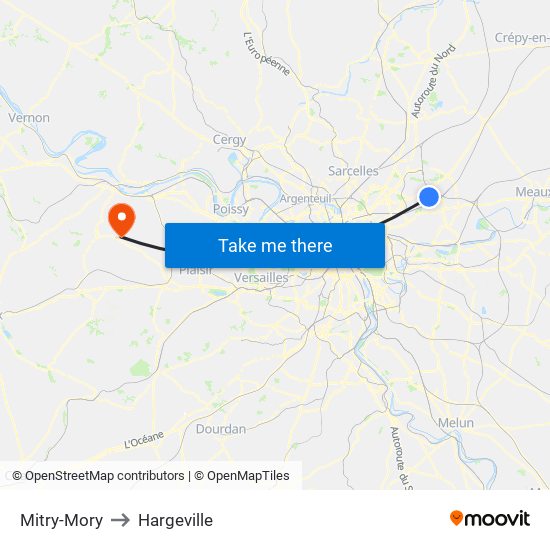 Mitry-Mory to Hargeville map