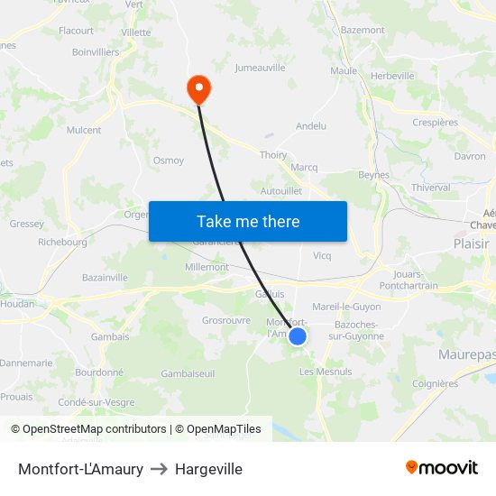 Montfort-L'Amaury to Hargeville map