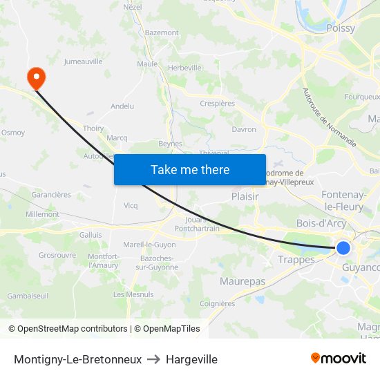 Montigny-Le-Bretonneux to Hargeville map