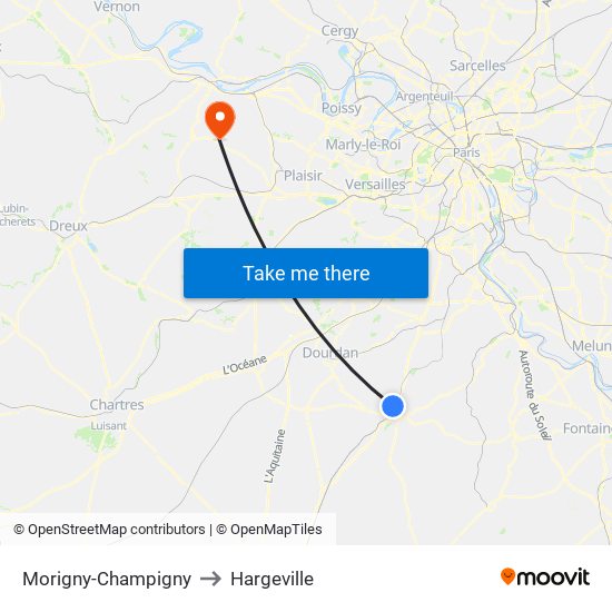 Morigny-Champigny to Hargeville map