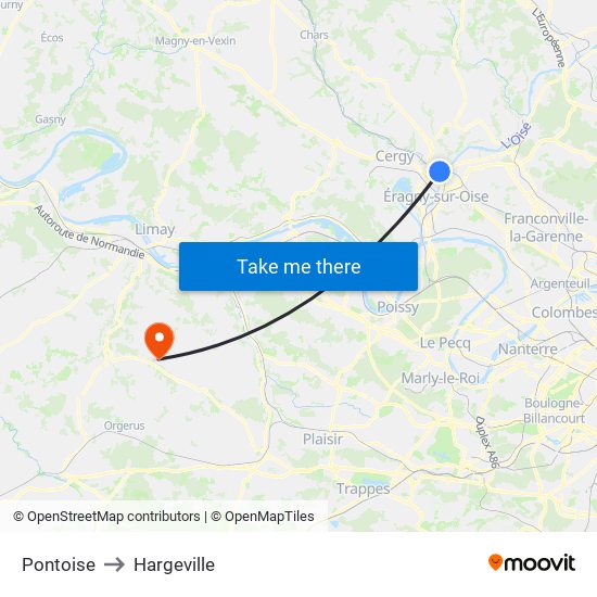Pontoise to Hargeville map