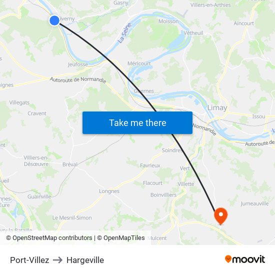 Port-Villez to Hargeville map