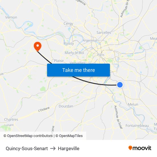 Quincy-Sous-Senart to Hargeville map