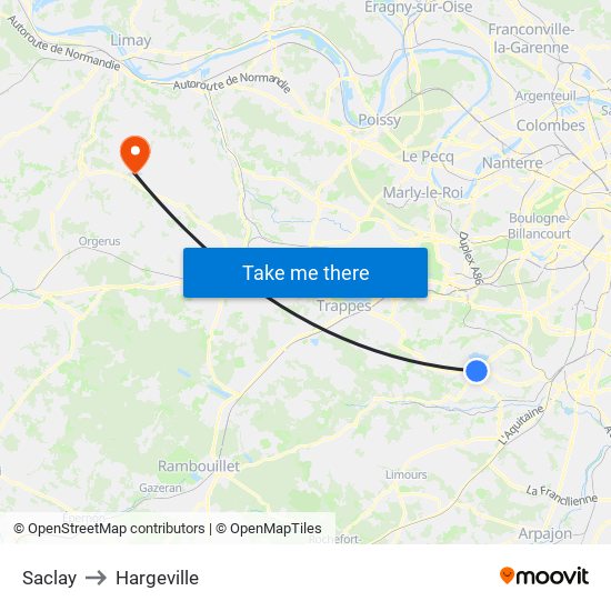 Saclay to Hargeville map